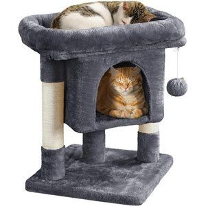 23.5in Cat Tree Tower, Cat Condo with Sisal-Covered Scratching Posts - Dark Gray